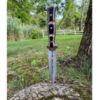 Custom Handmade Dagger Knife with Verzalit Handle | 4116 Stainless Steel Blade | Tactical & Outdoor Fixed Blade Knife with Leather Sheath