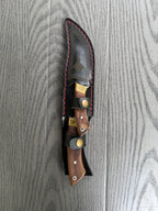 Handcrafted Curved Blade Knife Set | Full Tang Hunting Knives with Wood Handles and Leather Sheath | Outdoor Survival Gear