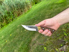 Handcrafted Curved Blade Knife Set | Full Tang Hunting Knives with Wood Handles and Leather Sheath | Outdoor Survival Gear