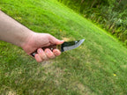 Handcrafted Curved Blade Knife Set | Full Tang Hunting Knives with Wood Handles and Leather Sheath | Outdoor Survival Gear