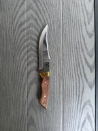 Handcrafted Curved Blade Knife Set | Full Tang Hunting Knives with Wood Handles and Leather Sheath | Outdoor Survival Gear
