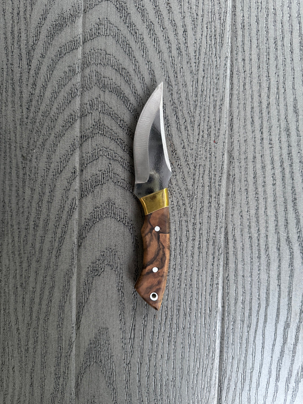 Handcrafted Curved Blade Knife Set | Full Tang Hunting Knives with Wood Handles and Leather Sheath | Outdoor Survival Gear