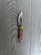 Handcrafted Curved Blade Knife Set | Full Tang Hunting Knives with Wood Handles and Leather Sheath | Outdoor Survival Gear