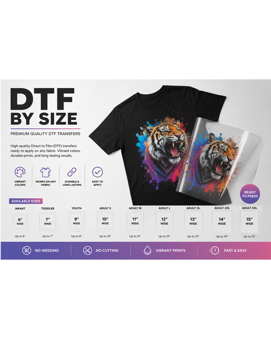 DTF Transfer By Size
