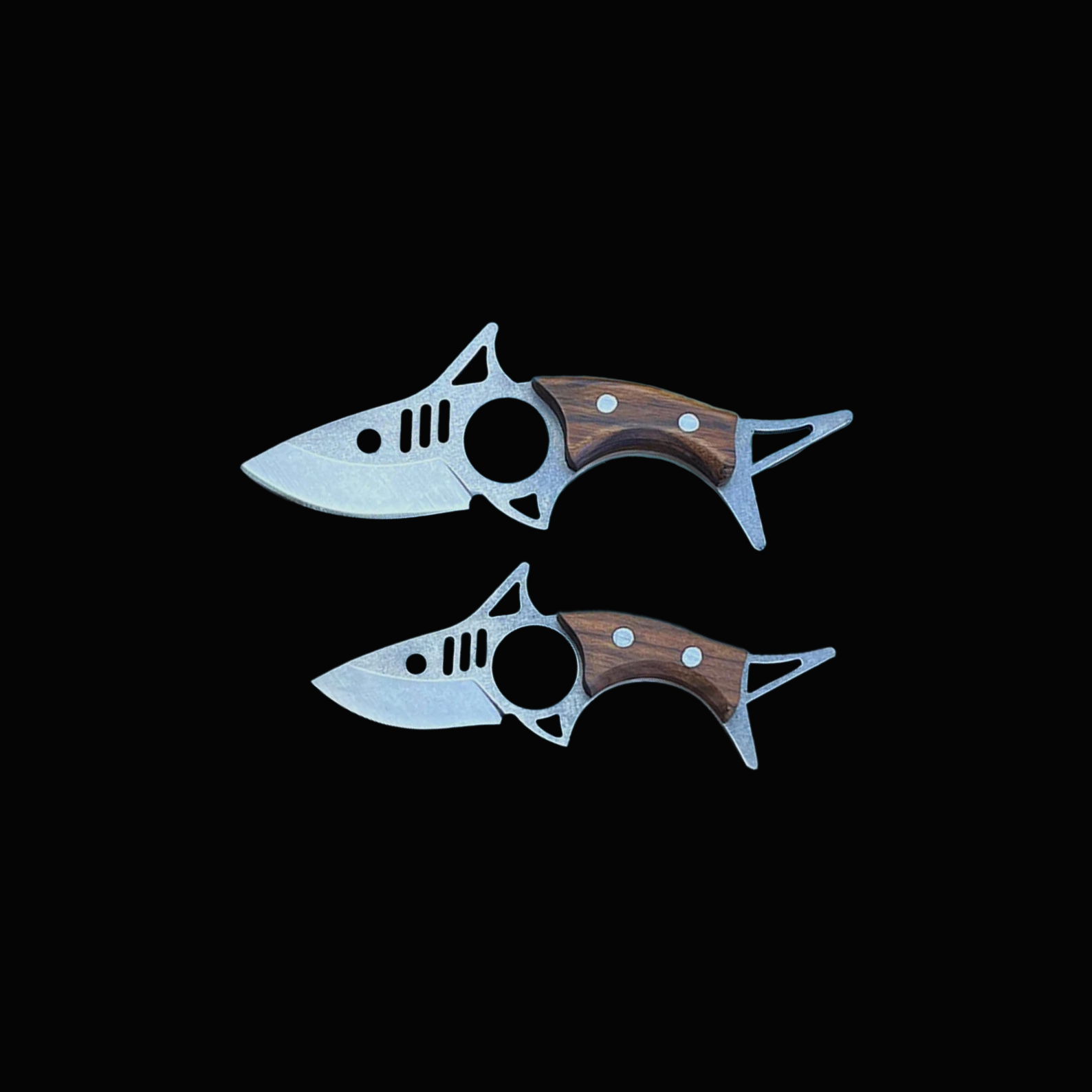 Handmade Fish Shape Neck Knife with Leather Sheath – Mini EDC Pocket Knife, Wood Handle Collectible Knife, Gift for Outdoor & Fishing Lovers