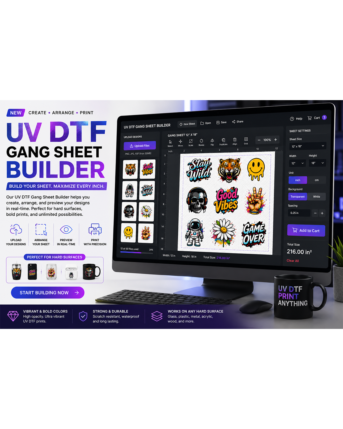 UV DTF Gang Sheet Builder